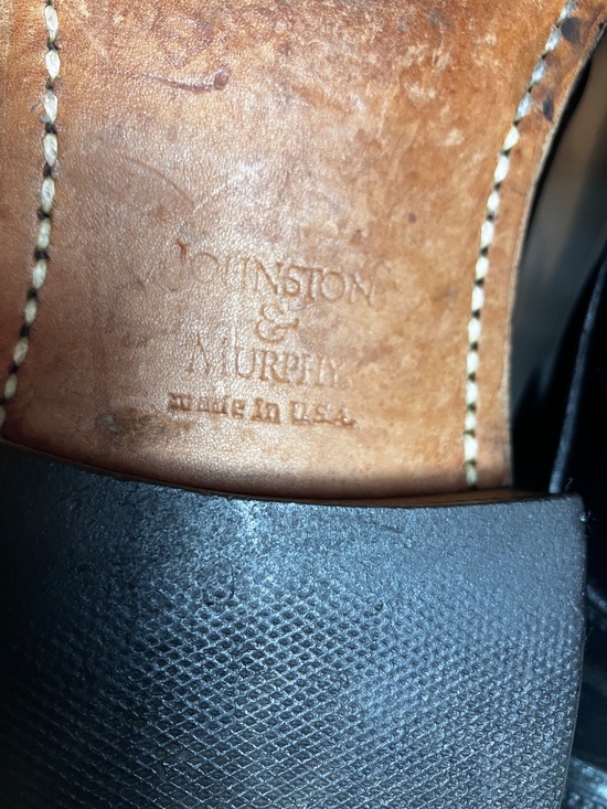 Johnson and Murphy Optima Made in the USA Men\'s Black 11 1/2 Cap Toe Shoes main image 9